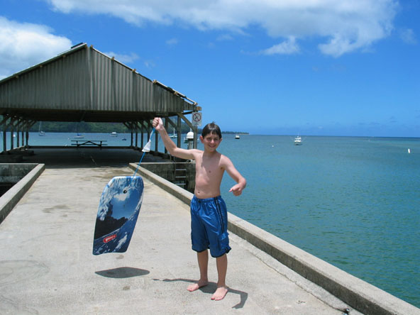 Hanalei Pier and Flying Boogie Board