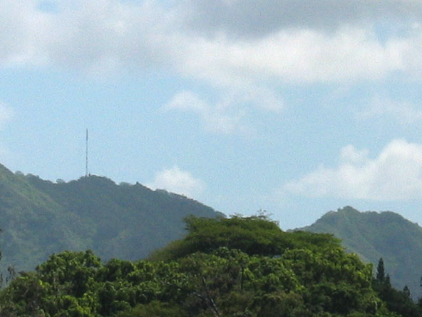 The tower at Ha'upu, 4 miles away.