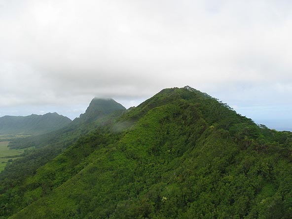 Haupu Ridge from the Helicopter