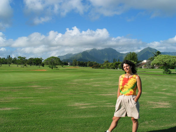 Rachel with Mountains